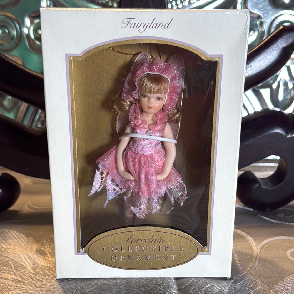 Fairyland Porcelain Pink Doll with Frilly Details in Display Box Posable